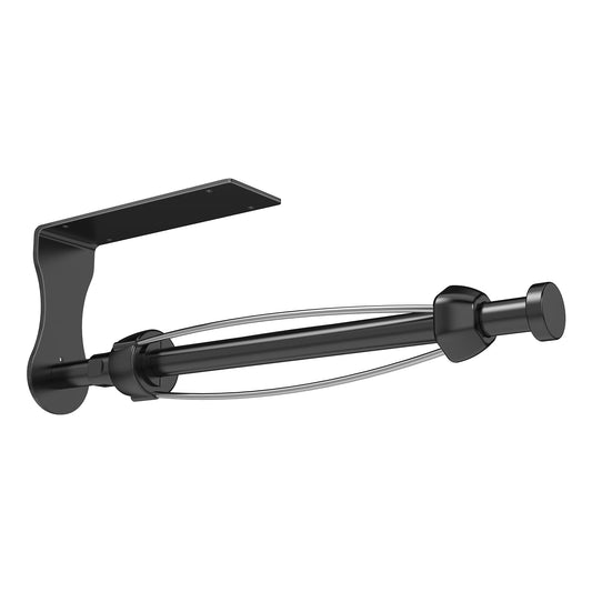 SetSail Paper Towel Holder, Single Hand Operable Paper Towel Holder Under Cabinet with Adjustable Damper Easy Tear Wall Mount Self-Adhesive or Drilled for Kitchen Bathroom, Black