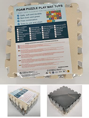 MQIAOHAM® 18 Pieces Puzzle Play Mats, Soft Baby Play Mat, Kids Interlocking Foam Floor Tiles, Toddlers Carpet Playmats Animal G301018-P051HBH