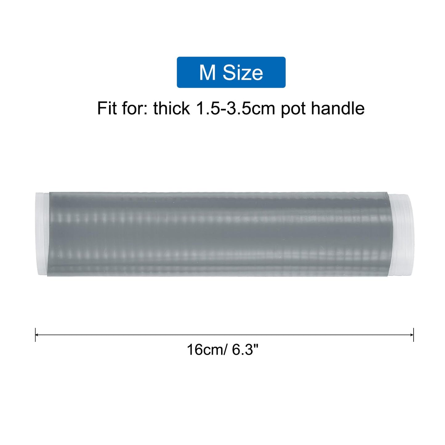 uxcell 3 Pcs Silicone Pan Handle Sleeve, Heat Resistant Potholder Pot Holders Cover Sleeve for Frying Pan Handle Spatulas, Grey (M)