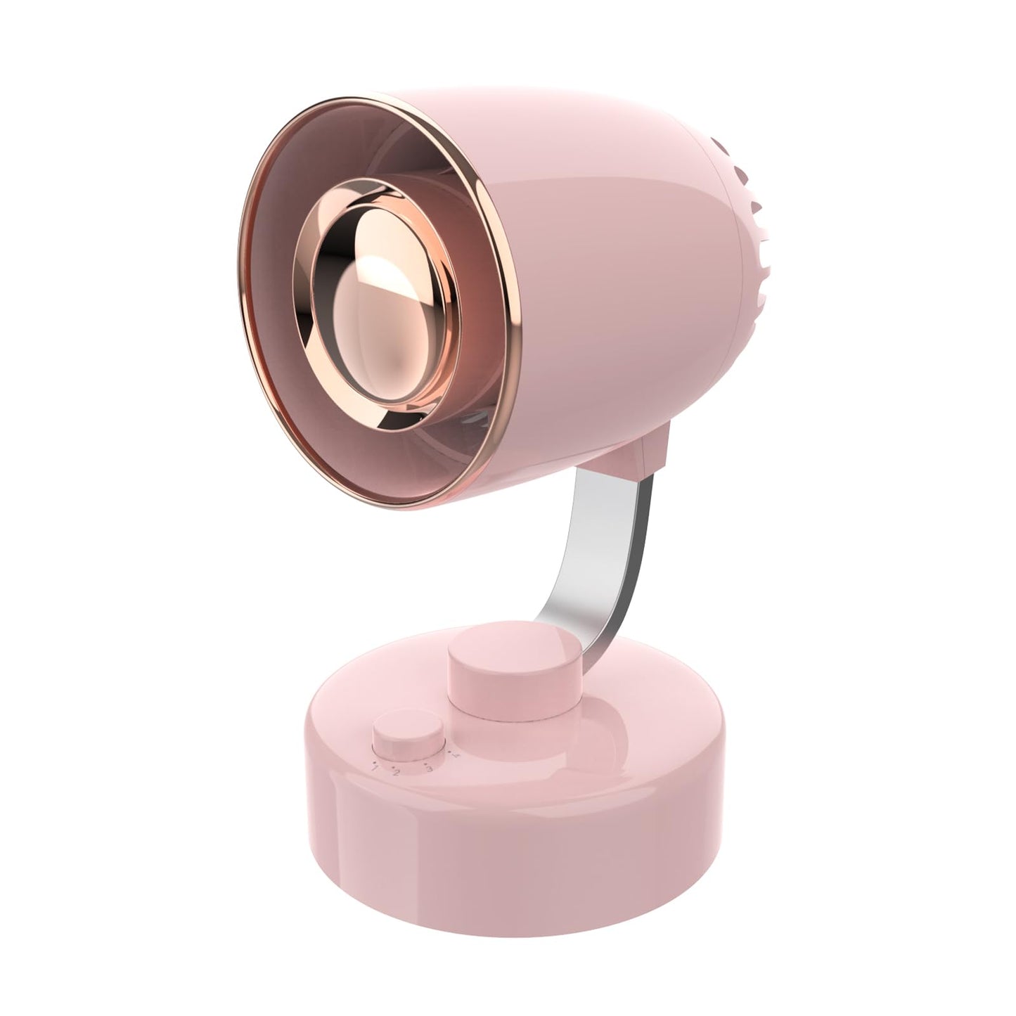 Mr. Young Quiet Portable Desk Fan - 4-Speed Adjustable 150° Oscillating USB-C Rechargeable Small Mini Fan with 10+ Hours Battery Life Perfect Table Fan for Home/Office/Dorm (Pink)