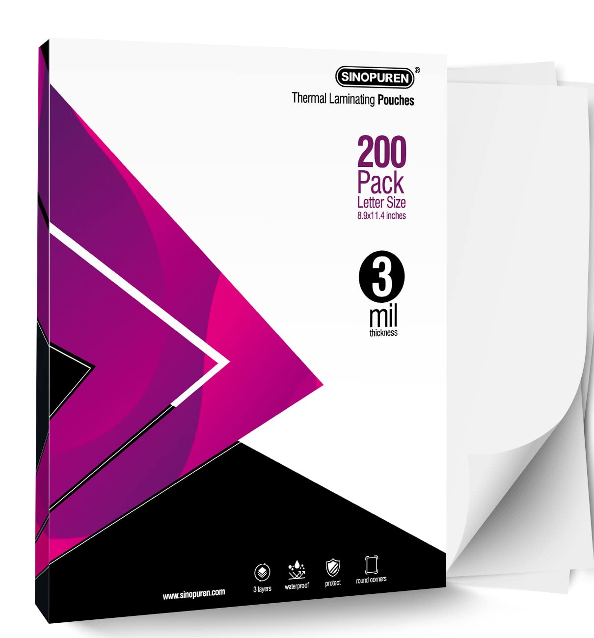 9-Inch Thermal Laminator Machine, 3-in-1 Laminator with Built-in Paper Trimmer, Hole Punch & Corner Rounder, 10 Laminating Pouches, Fast 3-Min Warm-Up, Jam-Free for Home, Office, School