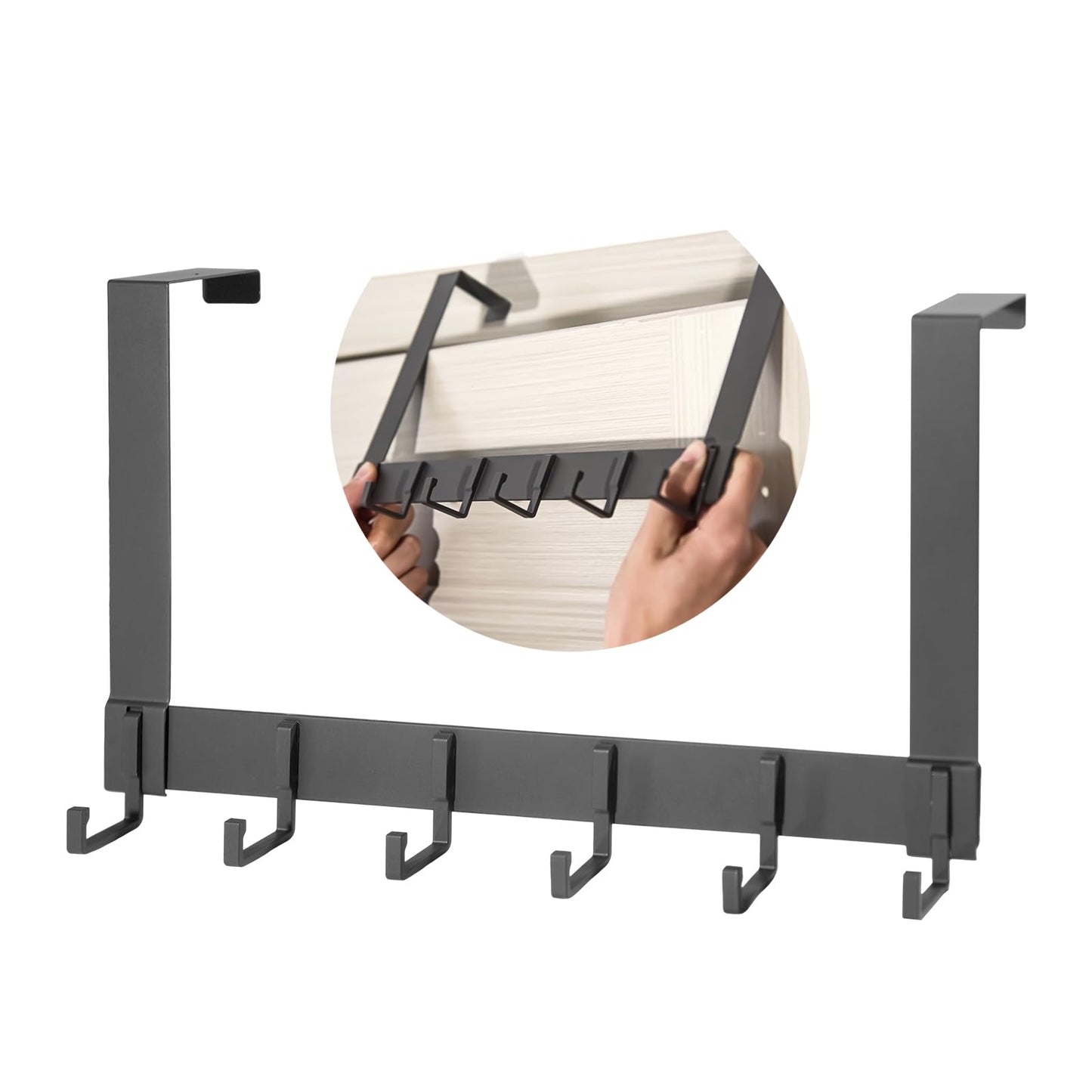 fayalishun Door Hooks,Bathroom Door-Mounted Towel Racks,6 Sturdy Hooks.Perfect forhanging Coats,Hats,Towel, Be Suitable forbathrooms,bedrooms dormrooms-Ideal for Versatile Over The Door Hooks