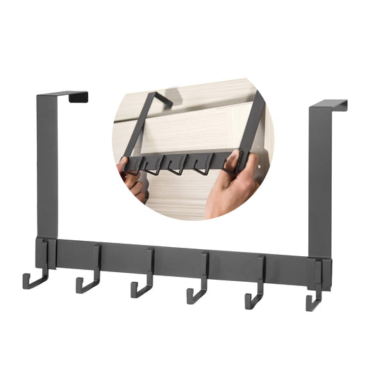 fayalishun Door Hooks,Bathroom Door-Mounted Towel Racks,6 Sturdy Hooks.Perfect forhanging Coats,Hats,Towel, Be Suitable forbathrooms,bedrooms dormrooms-Ideal for Versatile Over The Door Hooks