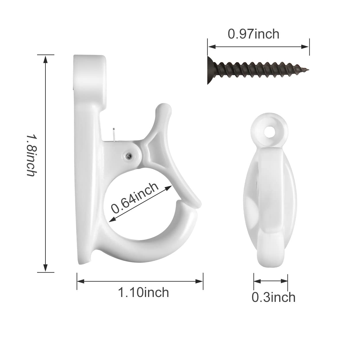 GEZIDEA Light Hanger Hooks,String Light Hooks,Screw-in Hooks for Hanging String Lights and Wire,Plants,Wind Chimes,Plastic,White,20 Pack