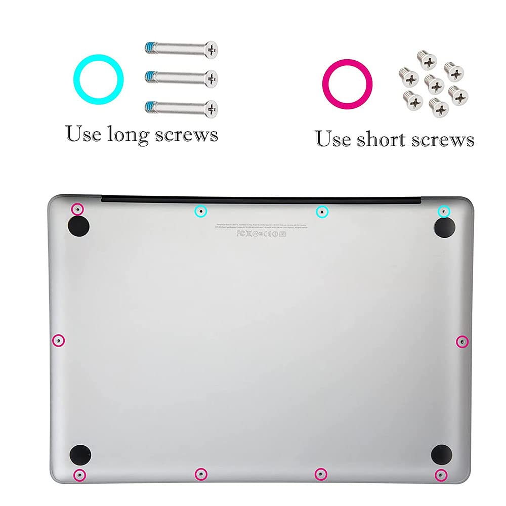 SLAUNT 4 Pack Rubber Feet and Replacement Bottom Case Screws Screwdriver Kit Set Compatible with Mac Book Pro 13" 15" 17" A1278 A1286 A1297 (Not for Retina Display)