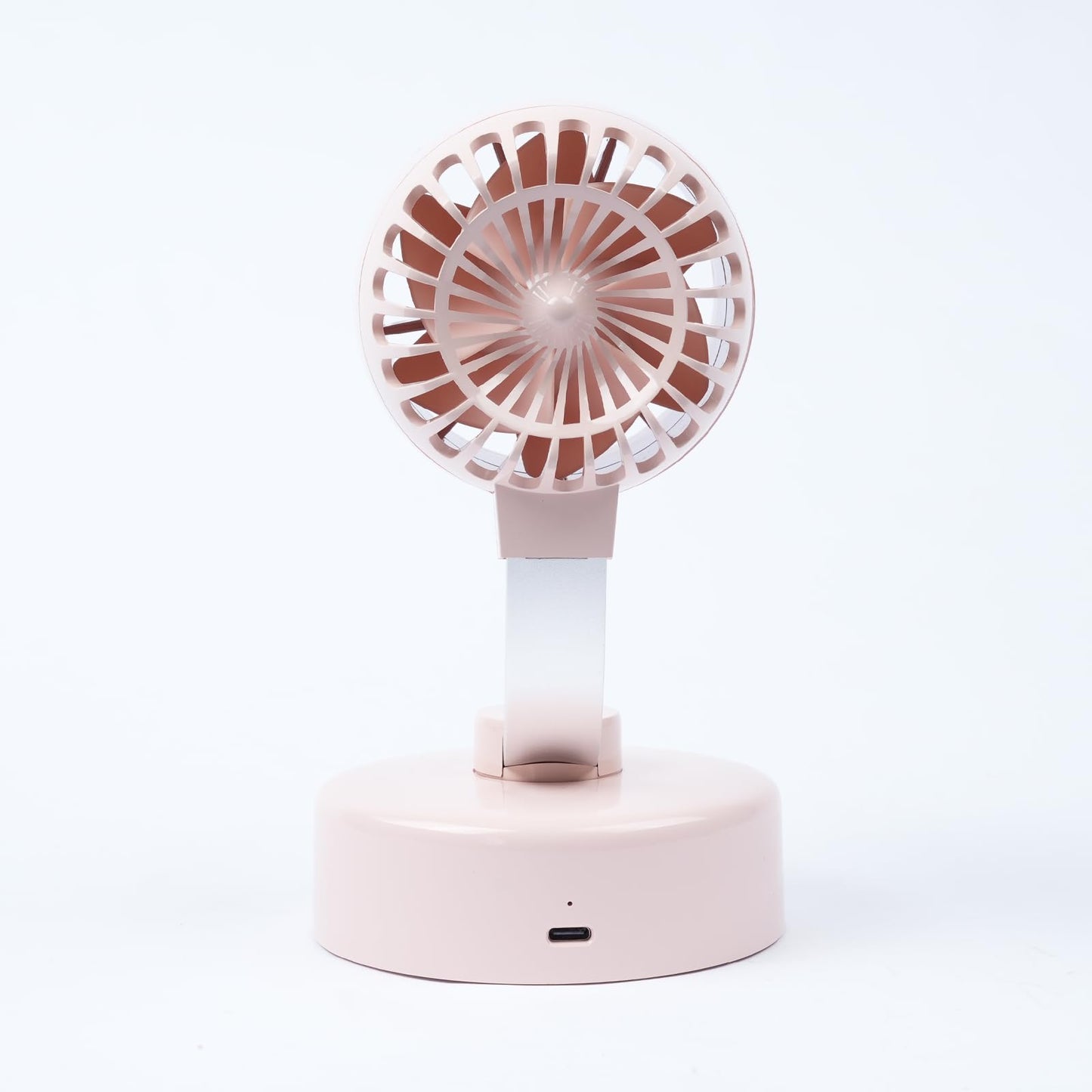 Mr. Young Quiet Portable Desk Fan - 4-Speed Adjustable 150° Oscillating USB-C Rechargeable Small Mini Fan with 10+ Hours Battery Life Perfect Table Fan for Home/Office/Dorm (Pink)