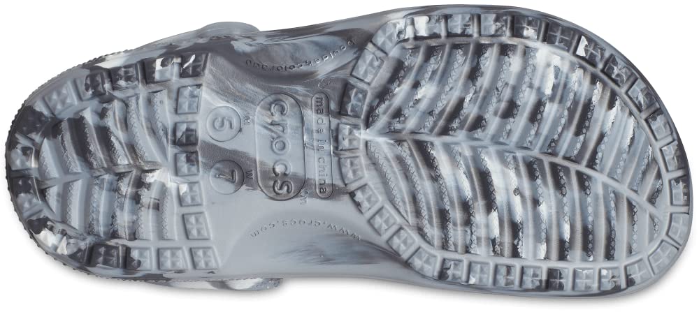 Crocs Classic Marbled Tie-Dye Clog Light Grey/Multi Men's 2, Women's 4 Medium