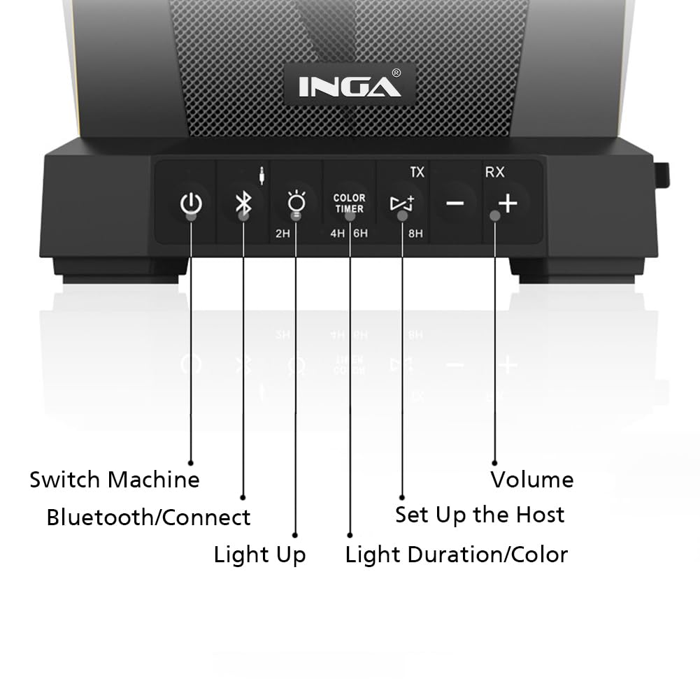 INGA Outdoor Speaker, Bluetooth Wireless Speaker with Lights, Sync up to 100 Speakers, IPX5 Waterproof, 25W, 2 Packs, Portable for Outdoors/Patio/Porch/Pool