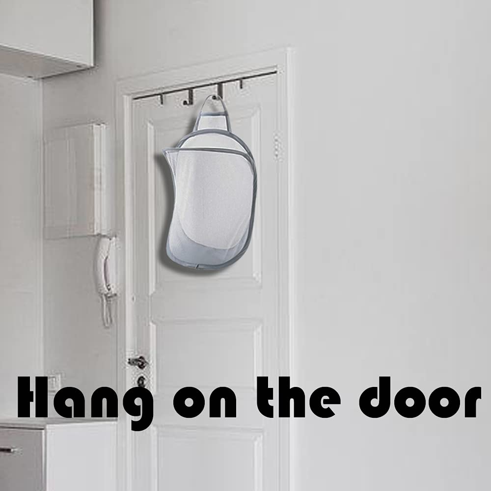 Mesh Collapsible Small Wall Laundry Baskets，Hanging Laundry Hamper，for Hotel, University Dormitory Use by HHSSALIN (1, CLASSIC)