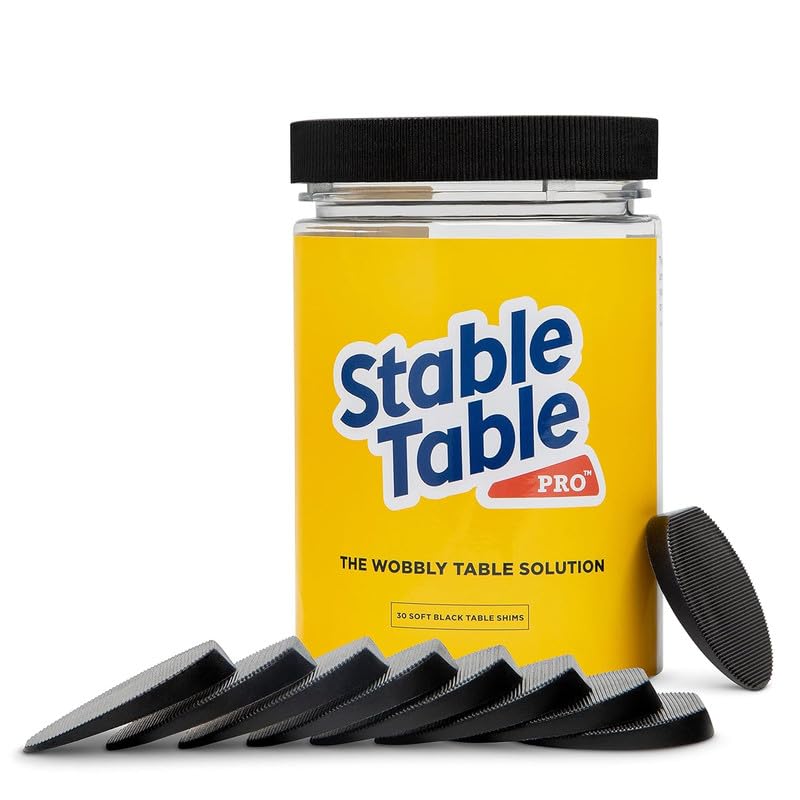 Stable Table - Black Restaurant Table Leg 30 Shim Wedges Premium Furniture Levelers Restaurant TableShims, Home Improvement DIY Levelers - Rubber Type Texture, Firm, Non-Slip, Doors, and More