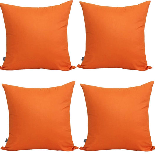 Thmyo 4-Pack 100% Cotton Comfortable Solid Decorative Throw Pillow Cases Fall Square Cushion Cover Pillowcases Sublimation Blank Halloween Thanksgiving DIY Throw Pillowcases(18x18inch/45x45cm,Orange)
