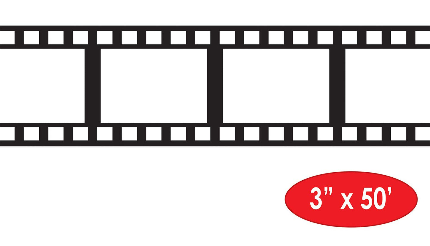 Beistle Hollywood Filmstrip Party Tape, 1-Pack, Black/White