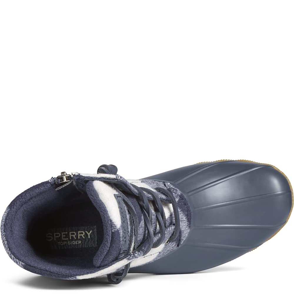 Sperry Ladies Footwear Women's Saltwater Seasonal Rain Boot, Navy Check, 5