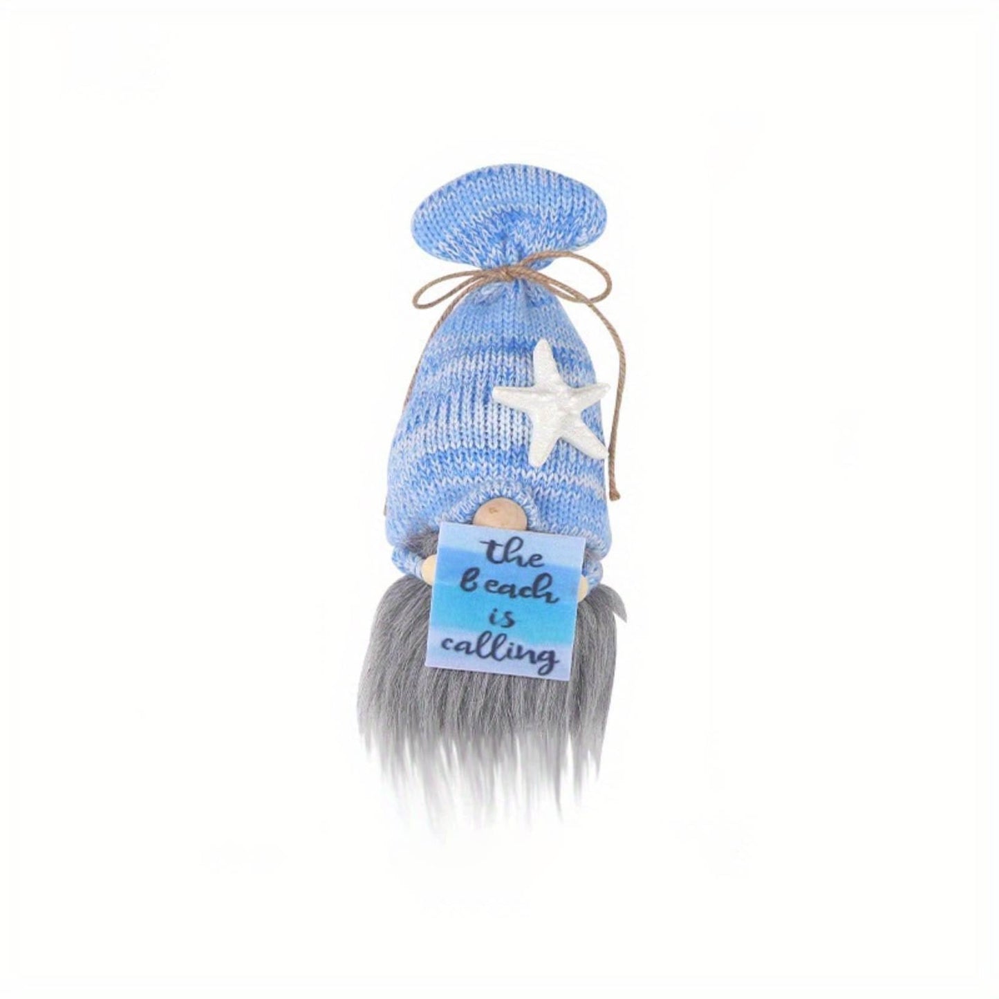 ALYRMEI Beach Birthday Gnome Plush - Summer Gnomes Decorations for Home,Cute Ocean Gnome Figurine Stuffed Gnomes Gifts for Women, Tiered Tray Decor, Beach Party Birthday Decor（Blue Beach）