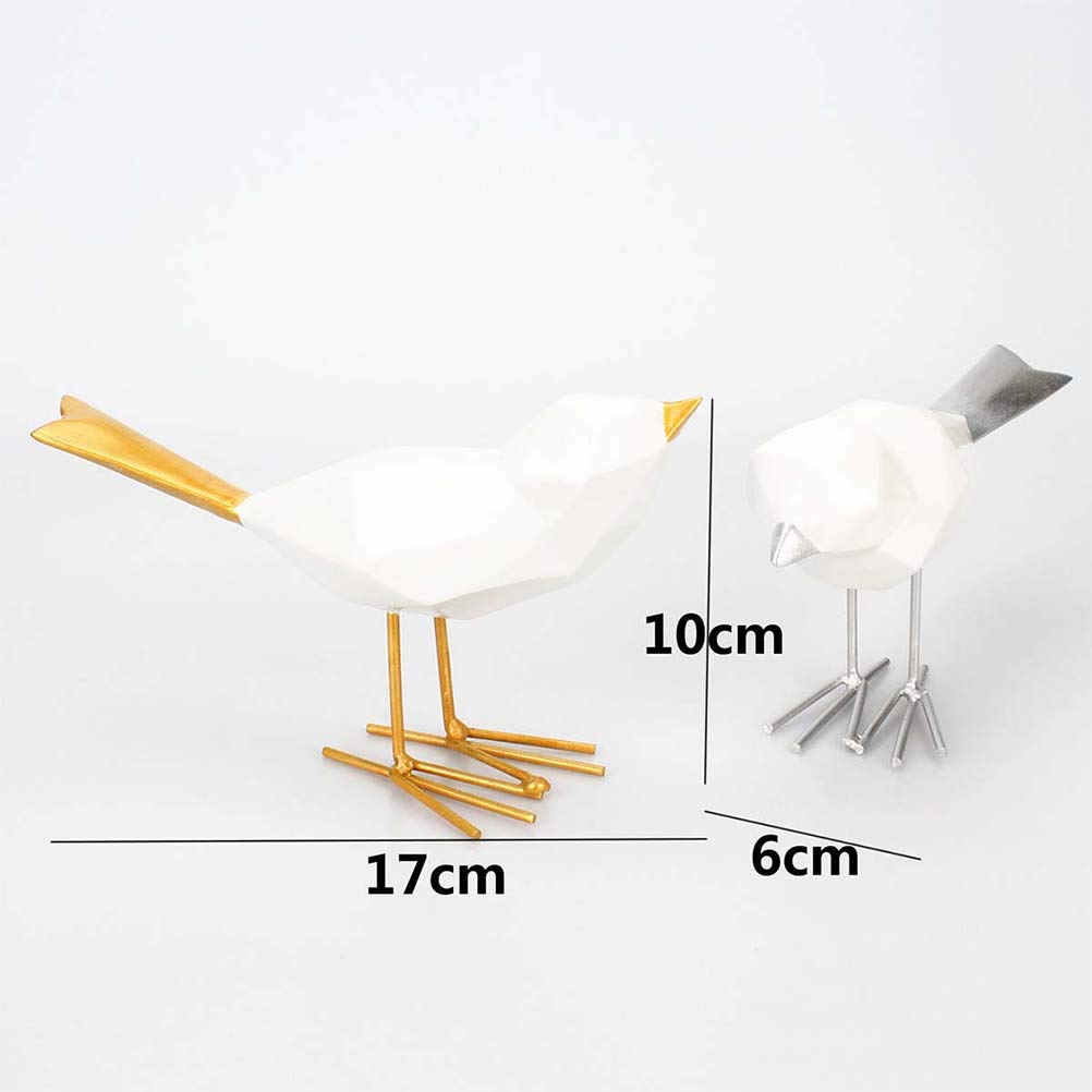 VORCOOL Simple Resin Bird Figurine Statue Furnishing Articles Ornaments Home Office Decoration (Golden)