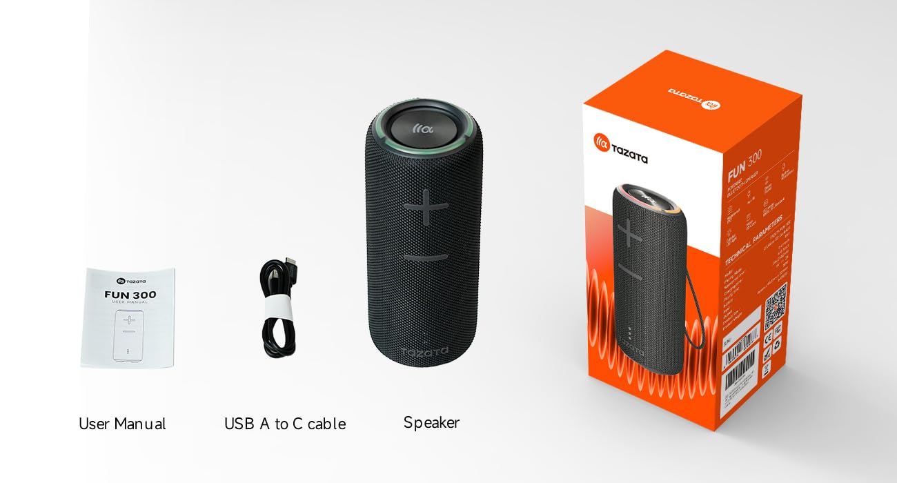 TAZATA Portable Bluetooth Speaker, 30W 360° Surround Sound IPX7 Waterproof Wireless Golf Speakers,Outdoor Loud TWS Speaker,for Beach,Party,Camping Gift,8H Playtime