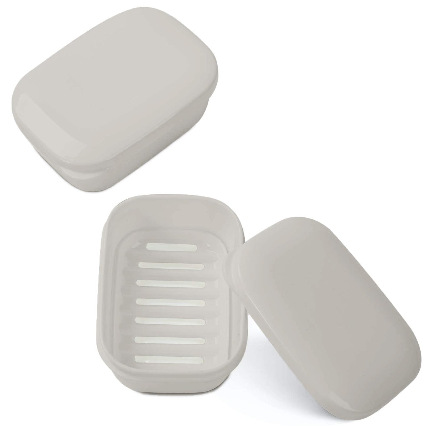 Quatish 2 Pack Travel Soap Container, Portable Soap Holder with Lid, Travel Bar Soap Holder, Soap Case for Camping Gym Travel, Soap Box for Bathroom, Blue