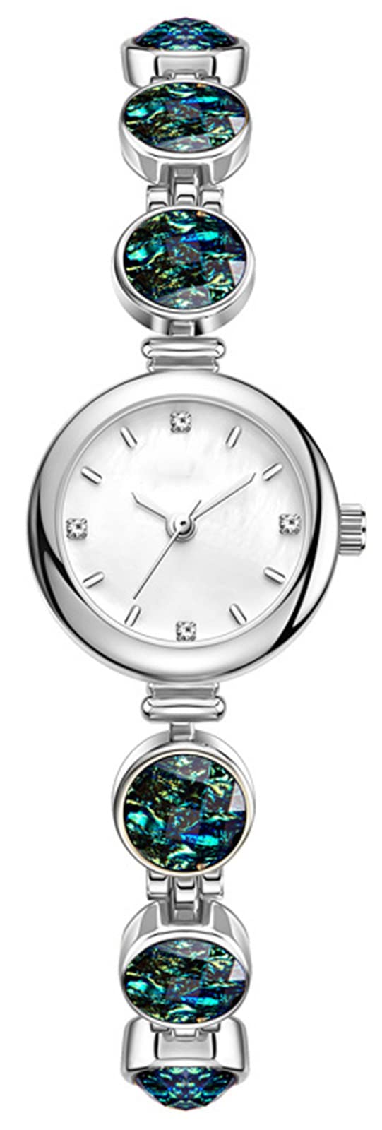 ADSBIAOYE Women's Watches Luxury Vintage Crystal Diamond Bracelet Watch Ladies Fashion Dress Quartz Wrist Watch Stainless Steel Waterproof Gift Watch (01 Silver)