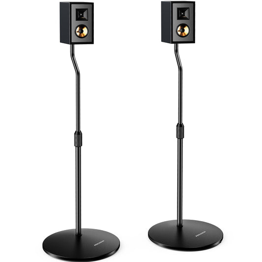 Perlegear Speaker Stand Pair, 28” to 38” Height Adjustable Surround Sound Speaker Stands for Small Bookshelf, Satellite Speakers, and Studio Monitors up to 5lbs, Tool-Free Floor Speaker Stand, PGSS11