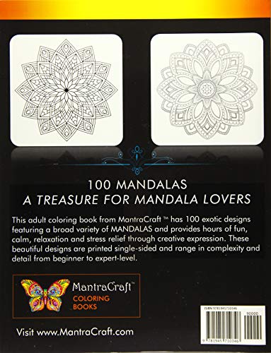 Coloring Book For Adults: 100 Mandalas: Stress Relieving Mandala Designs for Adults Relaxation