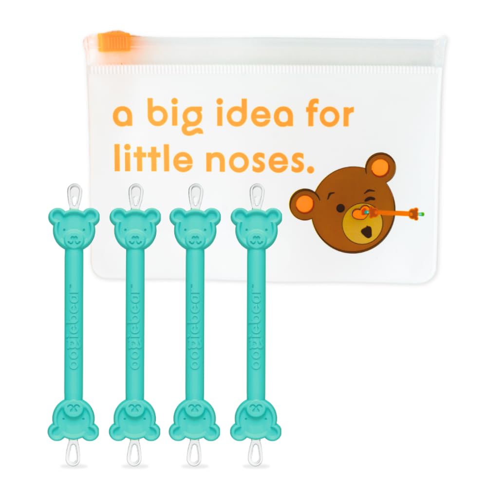 oogiebear: Baby Nose Cleaner & Ear Wax Removal Tool - Safe Booger & Earwax Removal for Newborns, Infants, Toddlers - Dual-Ended - Essential Baby Stuff, Diaper Bag Must-Have - 3 Pack with a Pouch