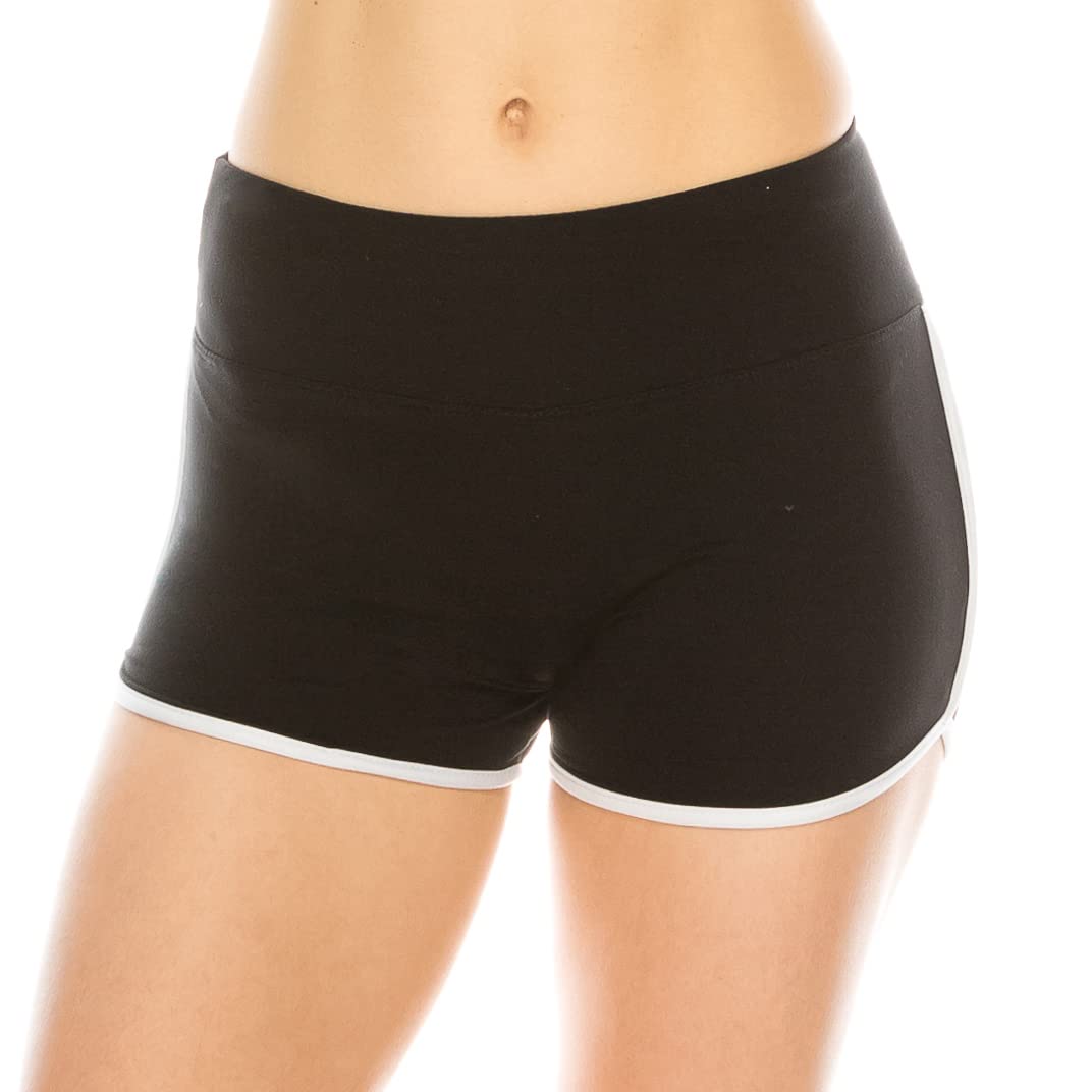 ALWAYS Booty Shorts for Women - Sexy Cute Soft Yoga Dance Dolphin Shorts Black White XS