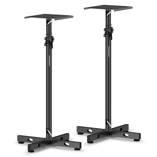 Vondynote Set of 2 Studio Monitor Stands Adjustable Height Speaker Stands with Cable Management