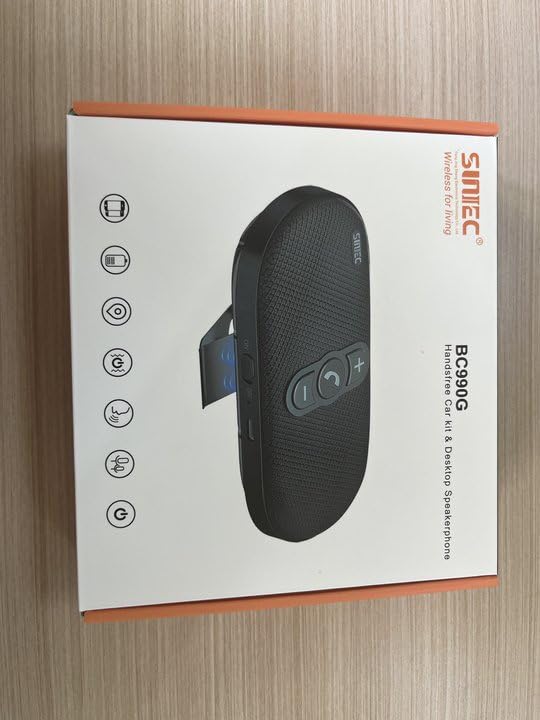 Bluetooth Car Speaker Handsfree Speakerphone: Dual 3W Wireless Car Kit with Visor Clip for Cell Phone - Bluetooth Speaker Support Siri Google Voice Assistant Motion Auto On