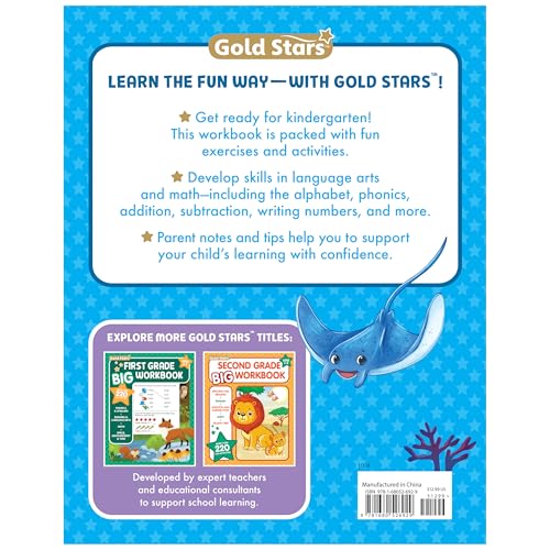 Kindergarten Big Workbook Ages 5 -6: 220+ Activities, Writing, Phonics, Reading & Language Arts, Counting and Math (Gold Stars Series)