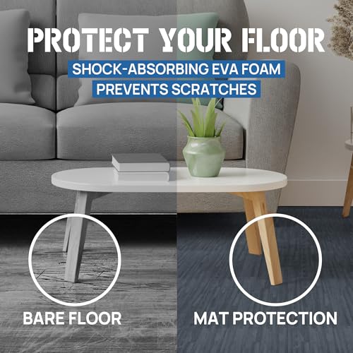 Yes4All EVA Interlocking Mats, Puzzle Floor Tiles, Foam Floor Padding with Border for Furniture, Home Space, Living Room, Garage 48 SQFT