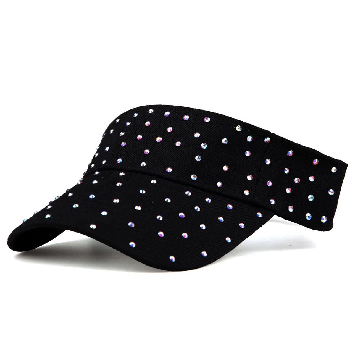 Sparkle Glitter Summer Rhinestone UPF 50+ Bling Ladies Sun Visor for Women Outdoor Sports Fashion Golf Hat