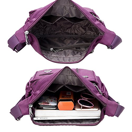 Fabuxry Purses and Shoulder Handbags for Women Crossbody Bag Messenger Bags (Black)