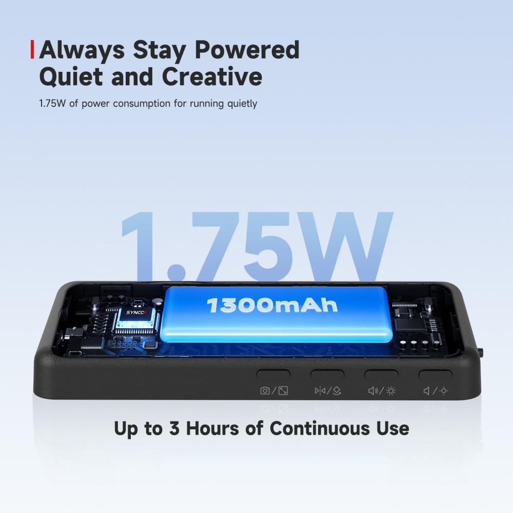 Synco Xview M4 Phone Vlog Selfie Monitor Rear Camera Monitor Video Transmission with 164FT Range, 3H Battery, Built-in Speaker for YouTube TikTok Live Streaming Black Magnectic Case