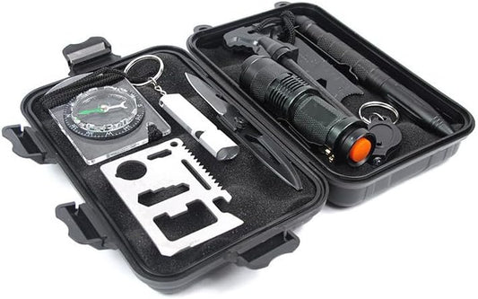 Survival Gear and Equipment 10 in 1, Survival Kits - Cool Tactical Gear Fishing Hunting Camping Outdoor Survival Tool Set