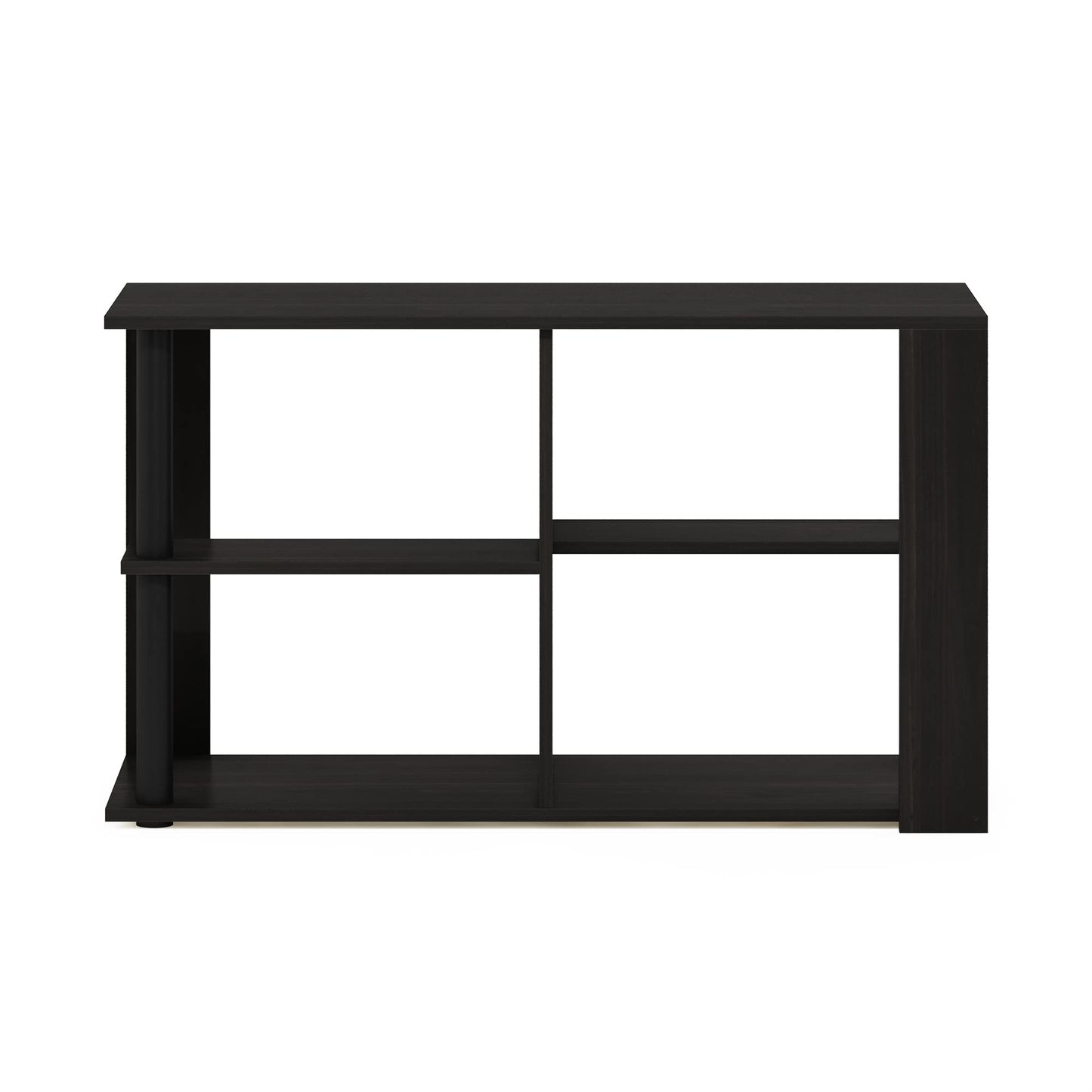 Furinno Romain Narrow End Table with Shelves, Espresso/Black