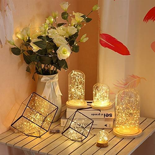 TingMiao 6 Pack Fairy Lights Battery Operated 7.2 ft 20 LED Mini String Lights Waterproof Copper Wire Firefly Starry Lights for Wedding Bedroom Party Christmas Decor(Warm White)