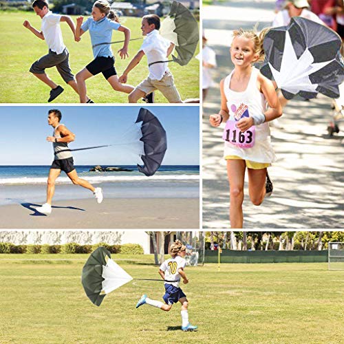 ANPOPO Bfsmile Running Speed Training 56" Parachute with Adjustable Strap, Free Carry Bag. Speed Chute Resistance Running Parachute for Kids Youth and Adults (Black)