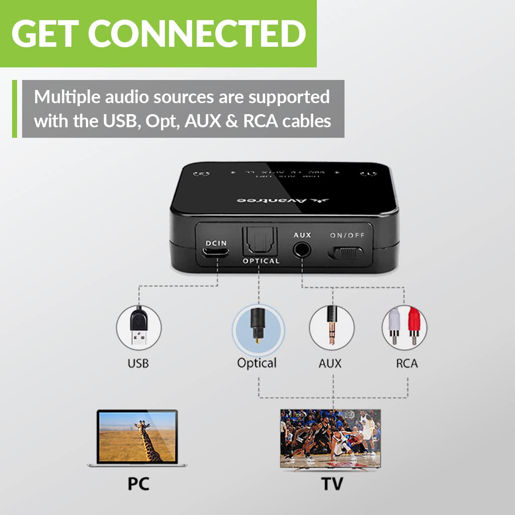 Avantree Wireless Portable TV Speaker & FM Radio 2-in-1, with Low Latency Bluetooth TV Transmitter, Ideal for Seniors, Hard of Hearing - Audikast 4860