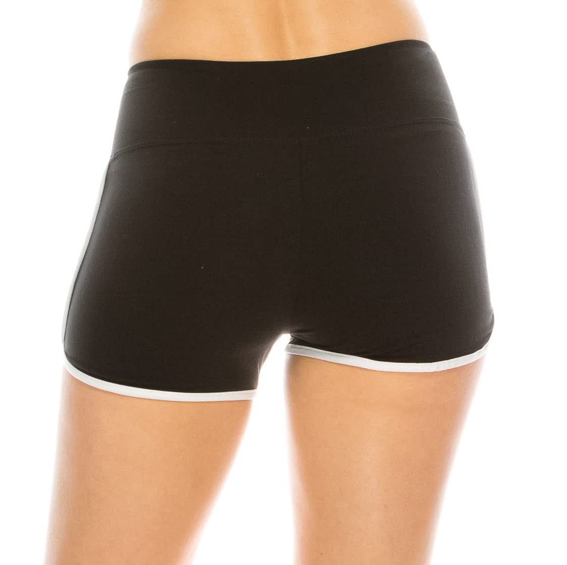 ALWAYS Booty Shorts for Women - Sexy Cute Soft Yoga Dance Dolphin Shorts Black White XS