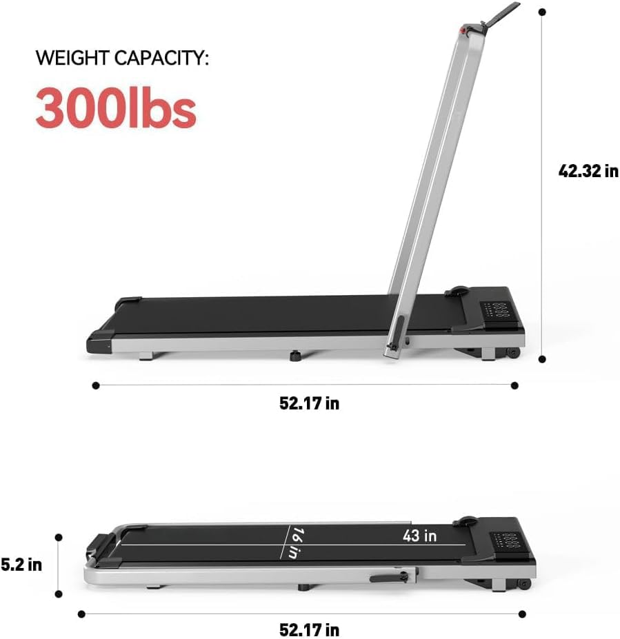 DeerRun 3 in 1 Folding Treadmills for Home, 3.0HP Powerful and Quiet Under Desk Treadmill, 300 lbs Capacity Foldable Walking Pad Treadmill with Remote Control and Space Saving, Free Installation