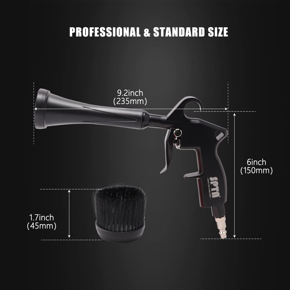 SPTA Car Cleaning Gun, Car Blow Gun Trumpet Head High Pressure Dryer Blow Gun, Car Cleaning Air Gun Kit, Vortex Air Cleaning Tool for Quickly Blasts Dirt and Dust from Surface