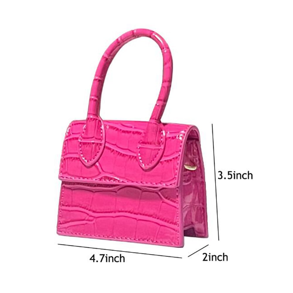 Cute Purse Mini Crossbody Bags for Women Top Handle Clutch Handbag (Pink)