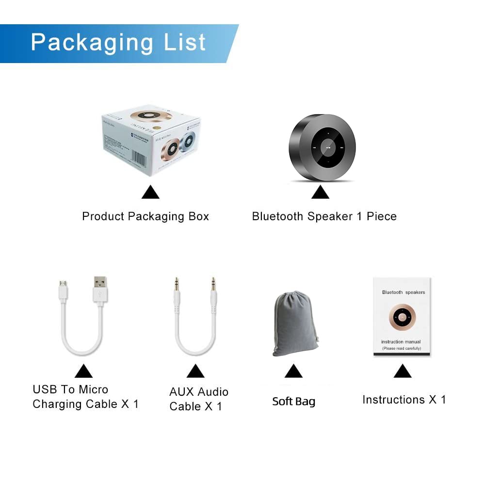 LED Smart Touch Play Bluetooth Speaker/Portable Wireless Speakers with HD Sound / 12-Hour Playtime/Bluetooth 5.0 / TF Card Support Play/Aux in Port Speaker (Gray)