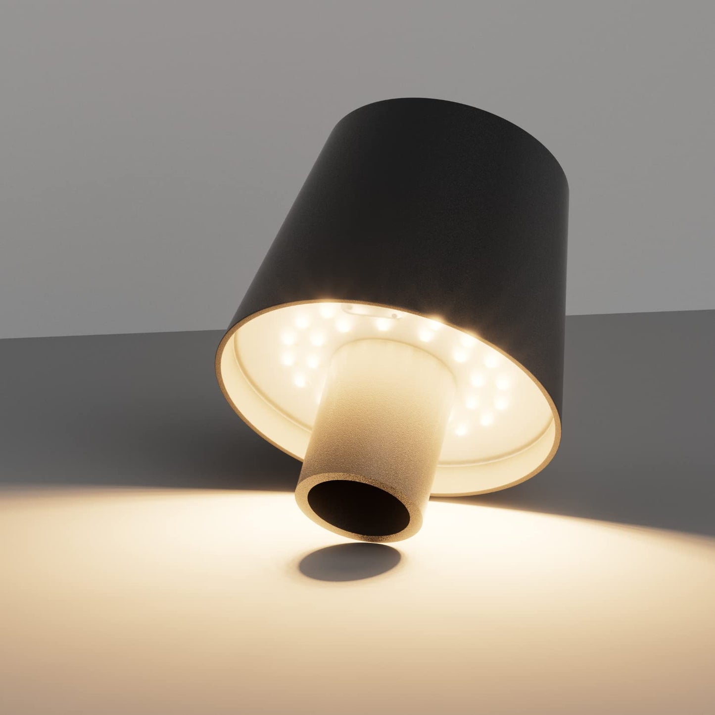 Coinmit LED Bottle Lamp 5500 mAh Battery Portable Table Lamp Waterproof Cordless Night Light for Outdoor Restaurant Bedroom Black