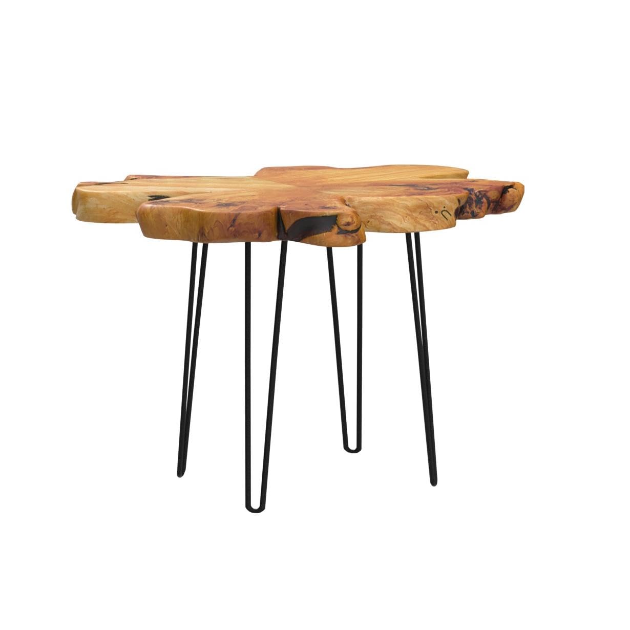 WELLAND Live Edge Cedar Coffee Table 32" W x 32" D x 20.5" H Rustic Round Table for Living Room, Patio, Bedroom, Home Office