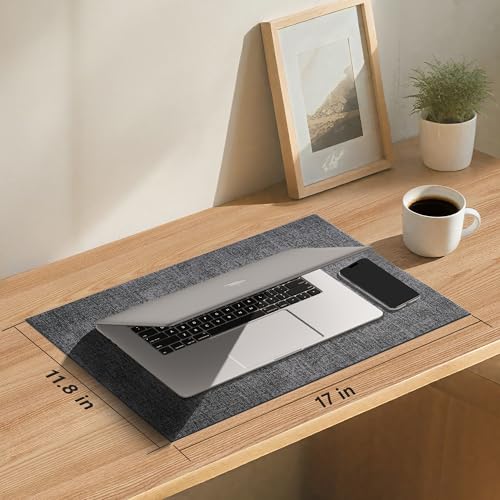 DOLOPL Placemats Set of 6 – Elegant Double Side Washable Place Mats for Dining Table, Heat Resistant Wipeable Reversible Modern Dining PU Table Mats for Kitchen, Office, Outdoor Use (Charcoal)
