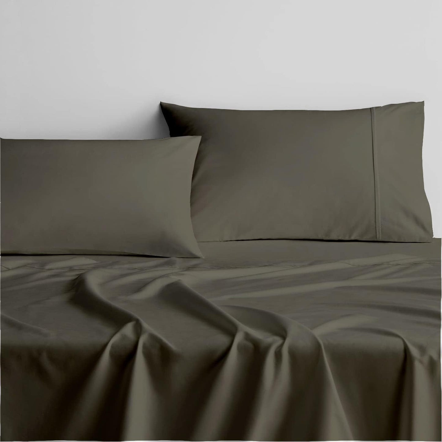 RV King Sheet Set - 4 Piece Cotton Bedding Set, Fits Up to 15" Deep Mattress, RV King 72" x 80", Dark Grey Solid