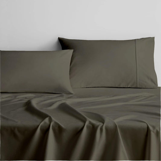 RV King Sheet Set - 4 Piece Cotton Bedding Set, Fits Up to 15" Deep Mattress, RV King 72" x 80", Dark Grey Solid