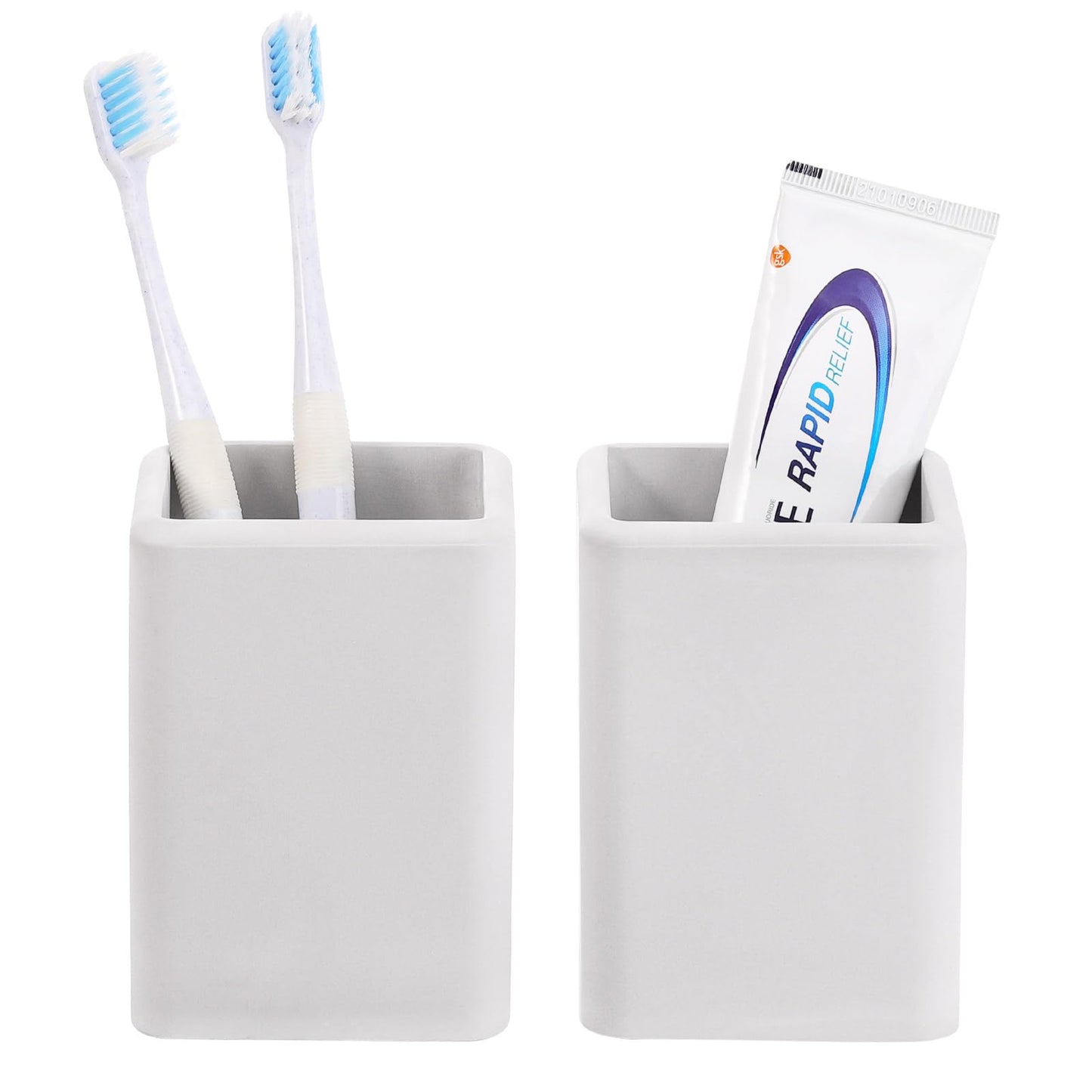 Luxspire Toothbrush Holders 2 Pack, Fast Drying Toothbrush Holders for Bathroom, Diatomite Toothbrush Cups Electric Toothbrush and Toothpaste Holder for Bathroom Countertop, Marble