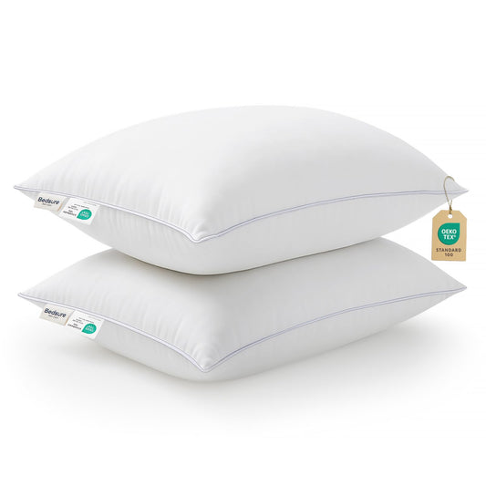 Bedsure Queen Pillows Set of 2, Prewashed Ultra-Soft Bed Pillows, Hotel Luxury Down Alternative Filling, Breathable & Fluffy for Back, Side, Stomach Sleepers